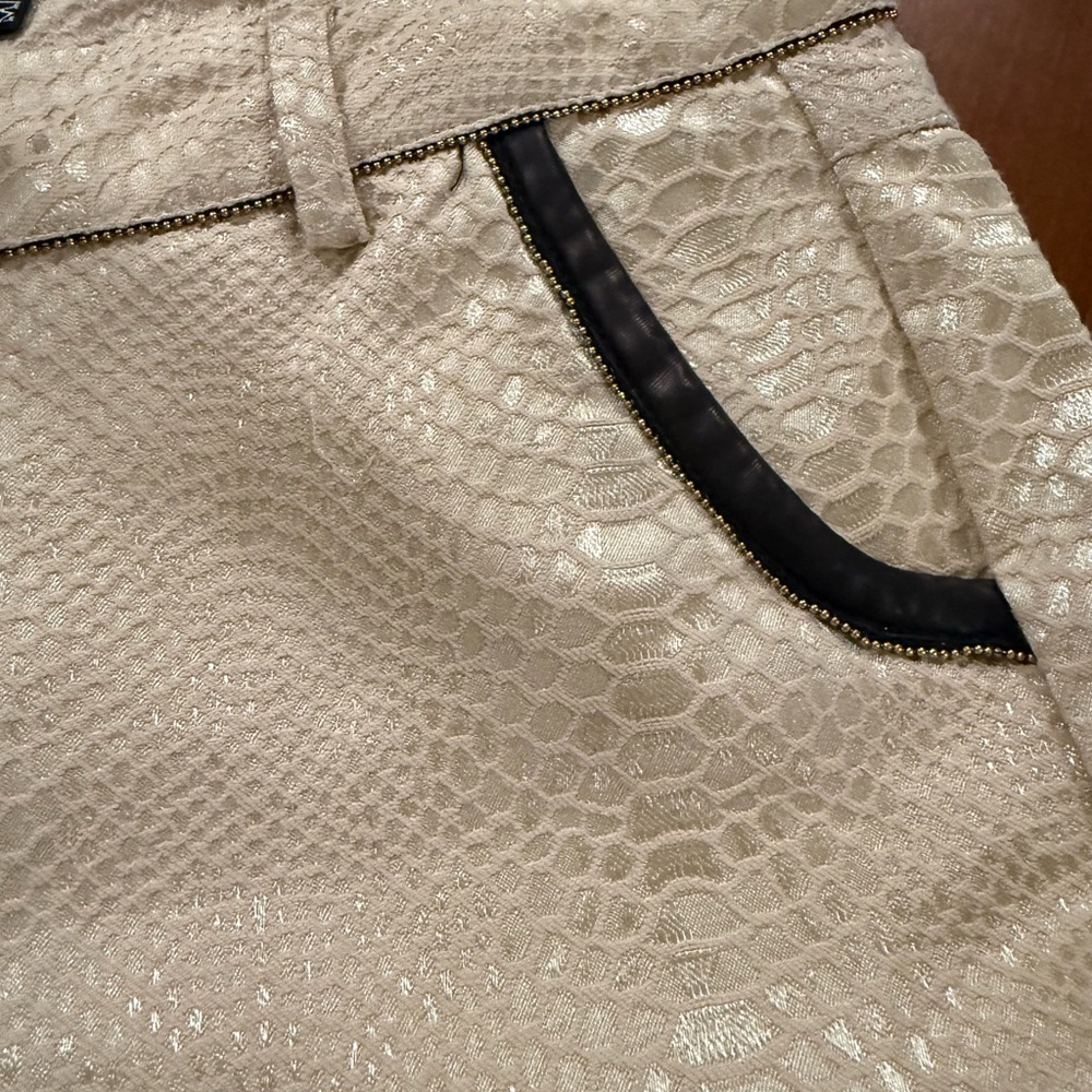 I TOO Gold Textured Pants - Picture 6 of 6